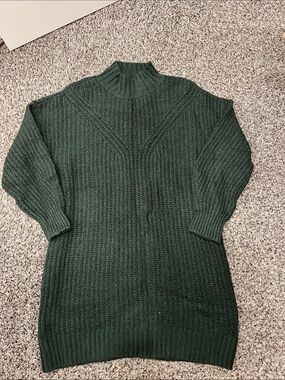 OLD NAVY Forrest Green Oversized Sweater Dress S